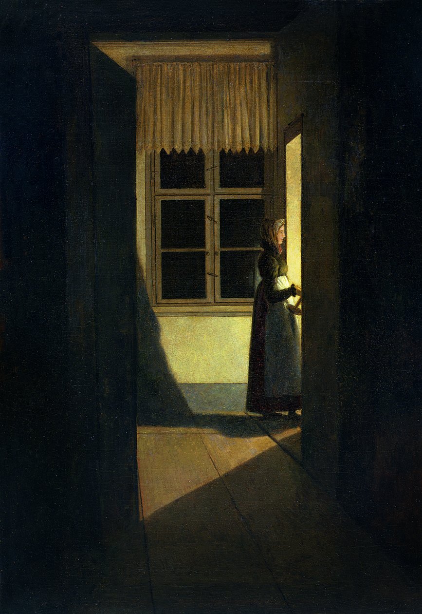 Kvinnan med ljusstaken, 1825 av Caspar David Friedrich