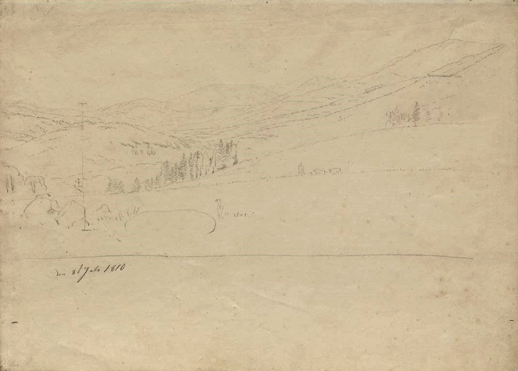 View from Giant Mountains av Caspar David Friedrich