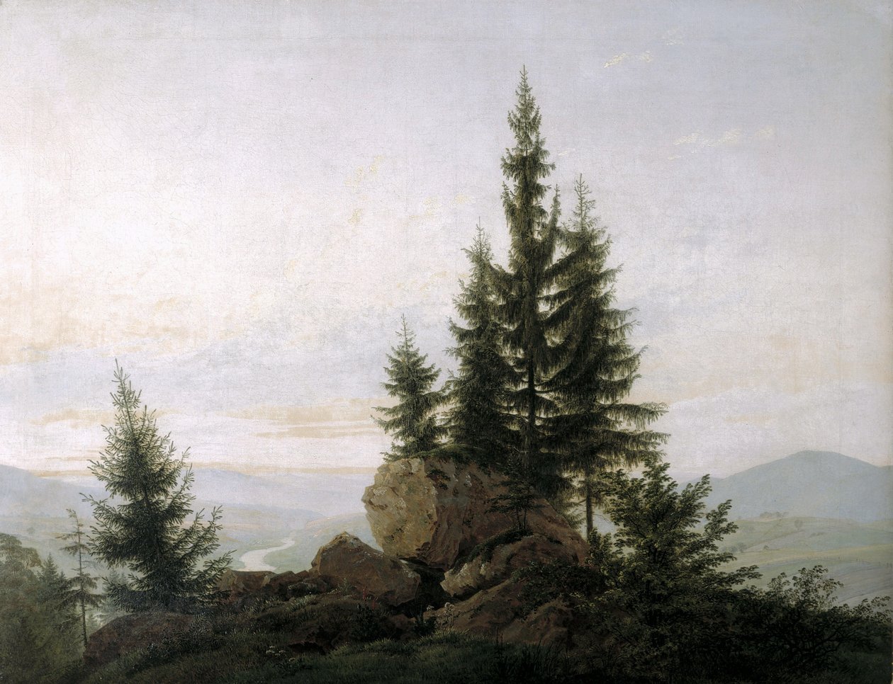 View of the Elbe Valley av Caspar David Friedrich