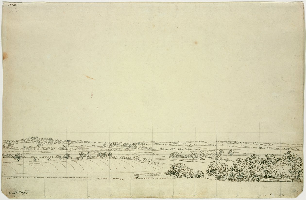 Utsikt mot Putbus (penna och penna på papper) av Caspar David Friedrich