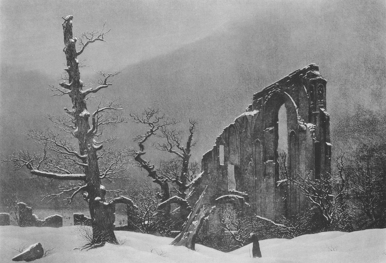 Winterlandschaft mit Ruine des Klosters Eldena av Caspar David Friedrich
