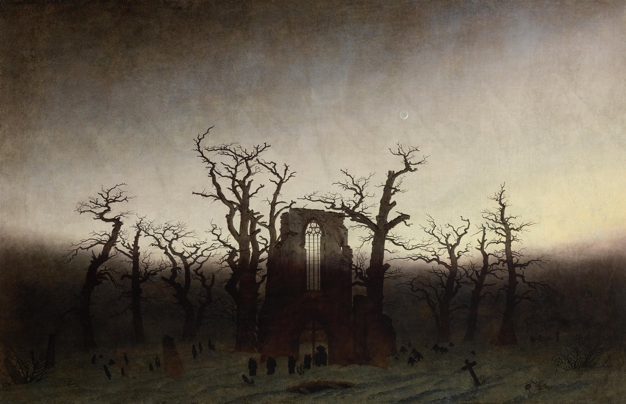 Klostret i ekskogen av Caspar David Friedrich