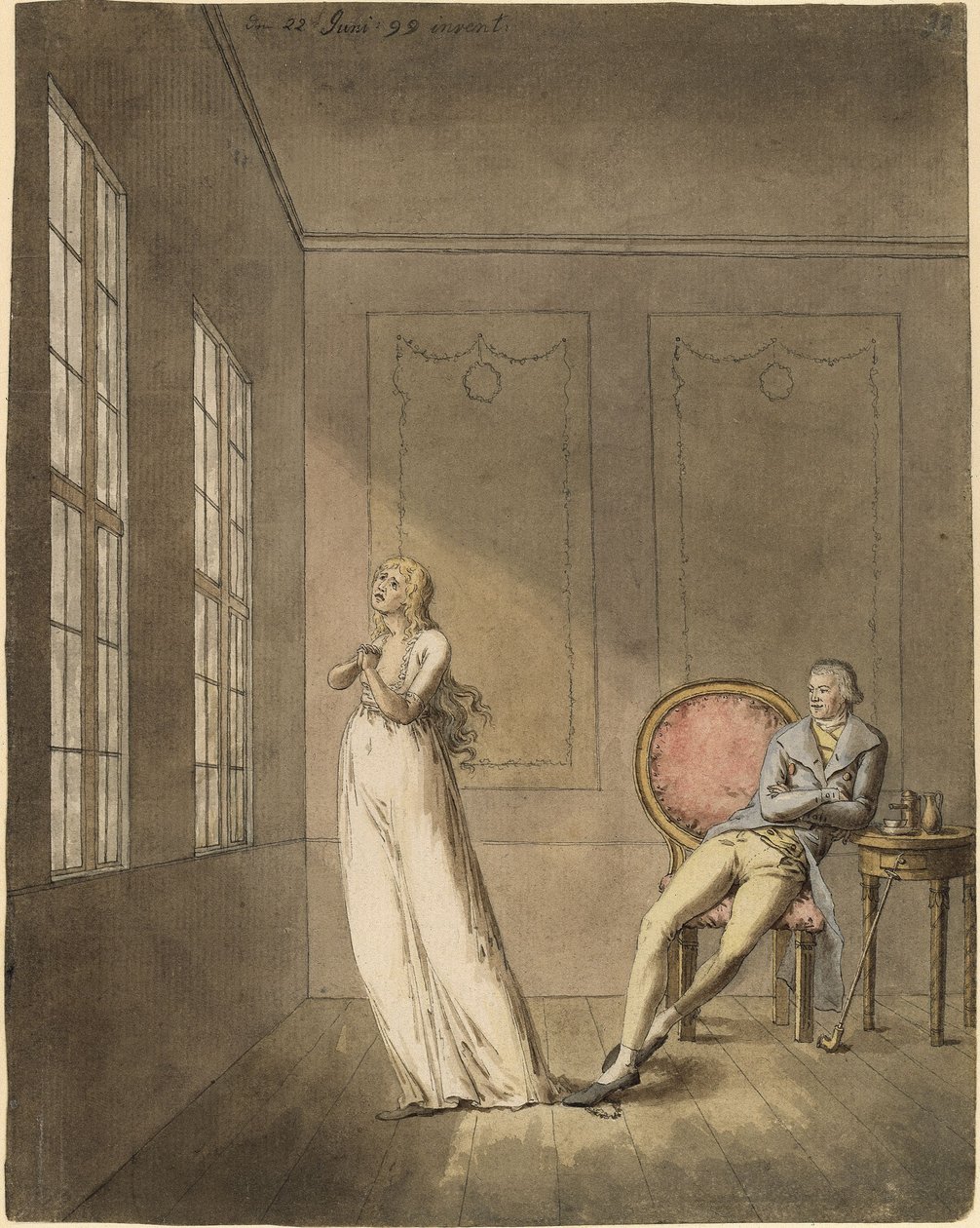 Amalie och Franz Moor ur Schillers ”Rövarna” av Caspar David Friedrich