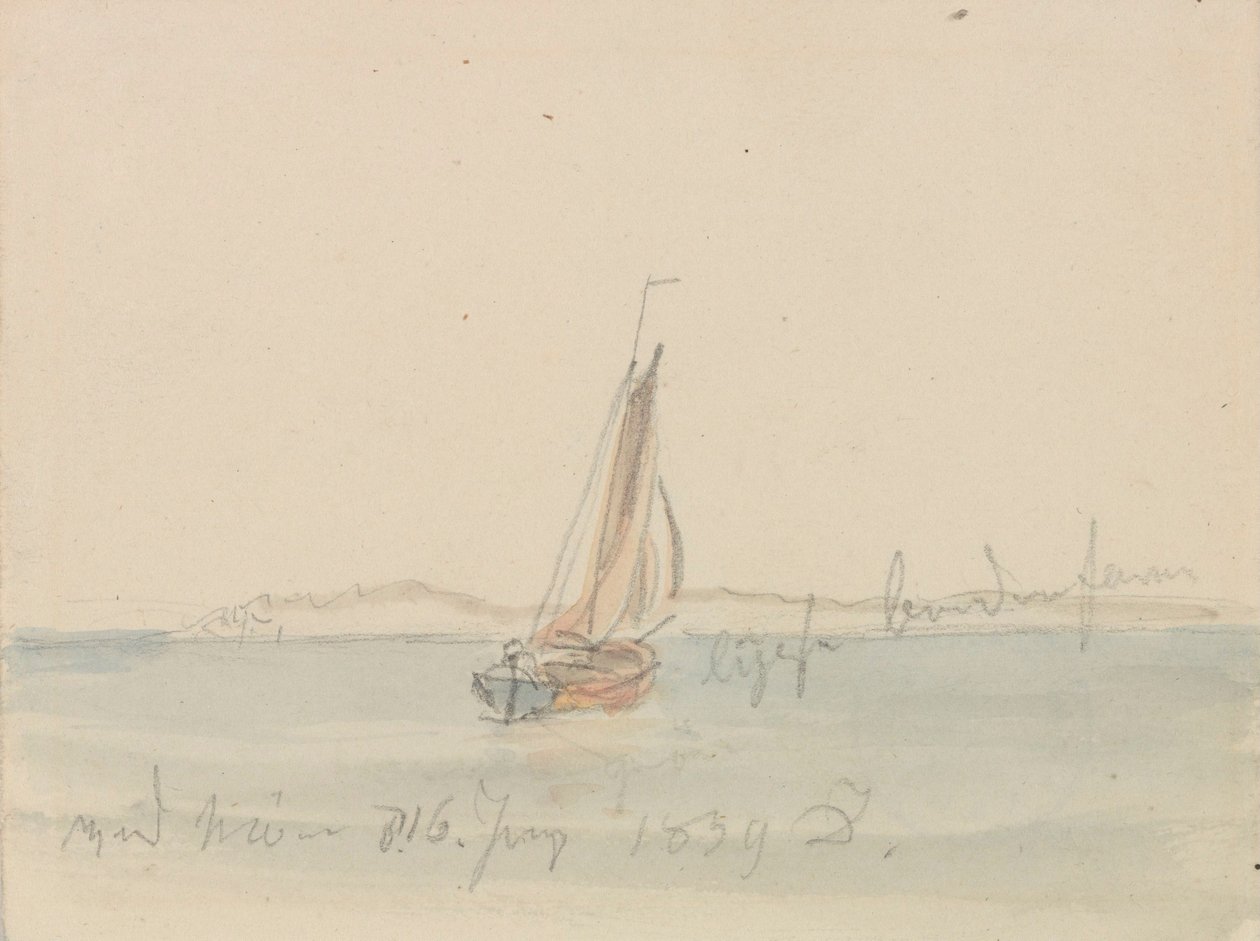 Dahl, Johan Christian - Segelbåt framför Mon av Caspar David Friedrich