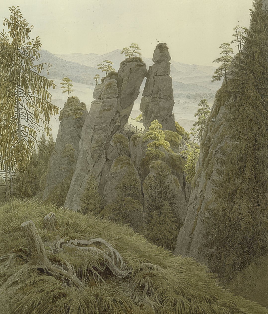 Porten på Neurathen. Omkring 1837-40 av Caspar David Friedrich