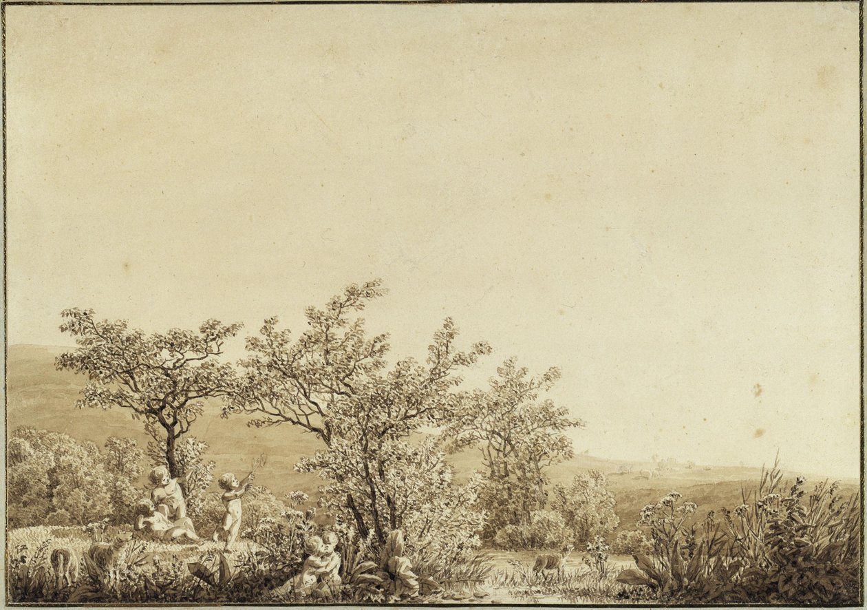 Våren - Morgonen - Barndomen (ur cykeln om årstider, tider på dagen och livsåldrar från 1803) av Caspar David Friedrich