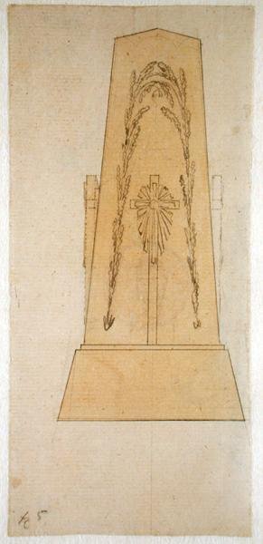 Design för ett monument, 1812 (penna med gul tvätt på papper) av Caspar David Friedrich