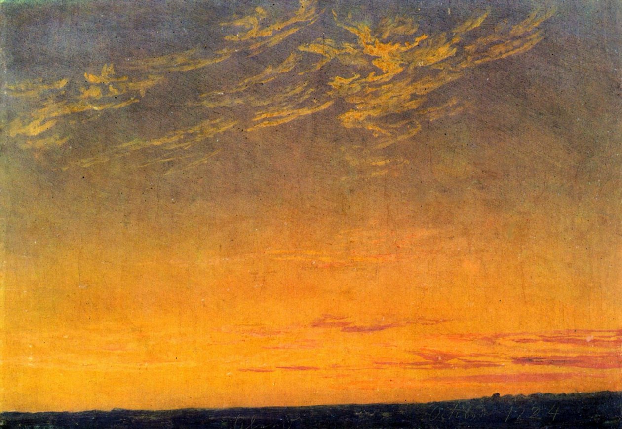 Kväll med moln av Caspar David Friedrich av Caspar David Friedrich