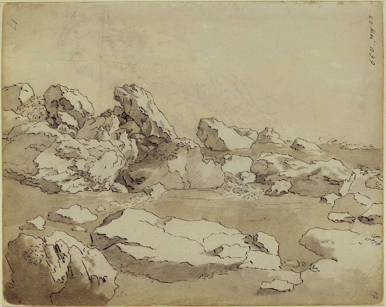 Klippstudier, block som ligger bredvid varandra av Caspar David Friedrich