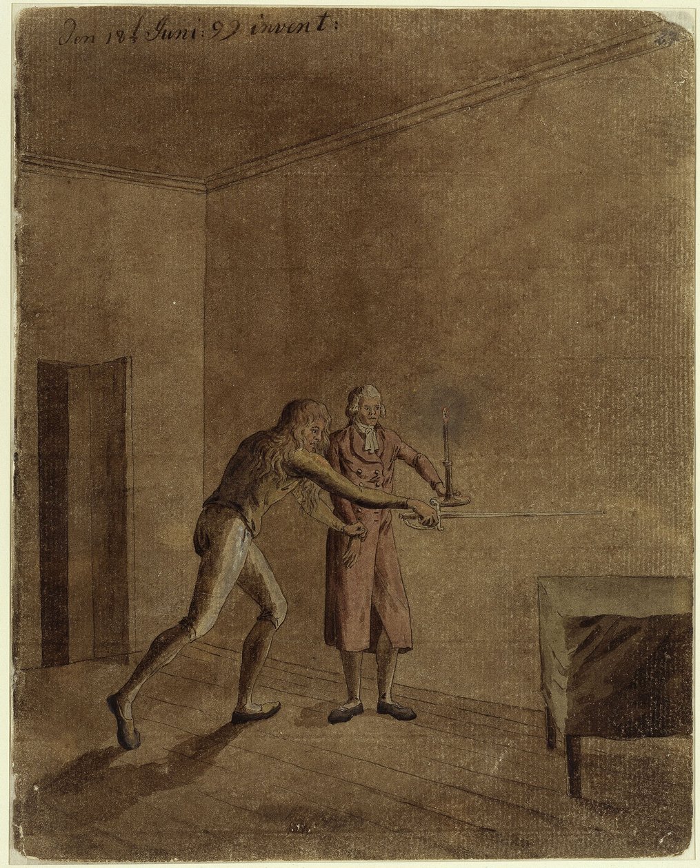 Franz och Daniel ur Schillers "Rövarna" av Caspar David Friedrich