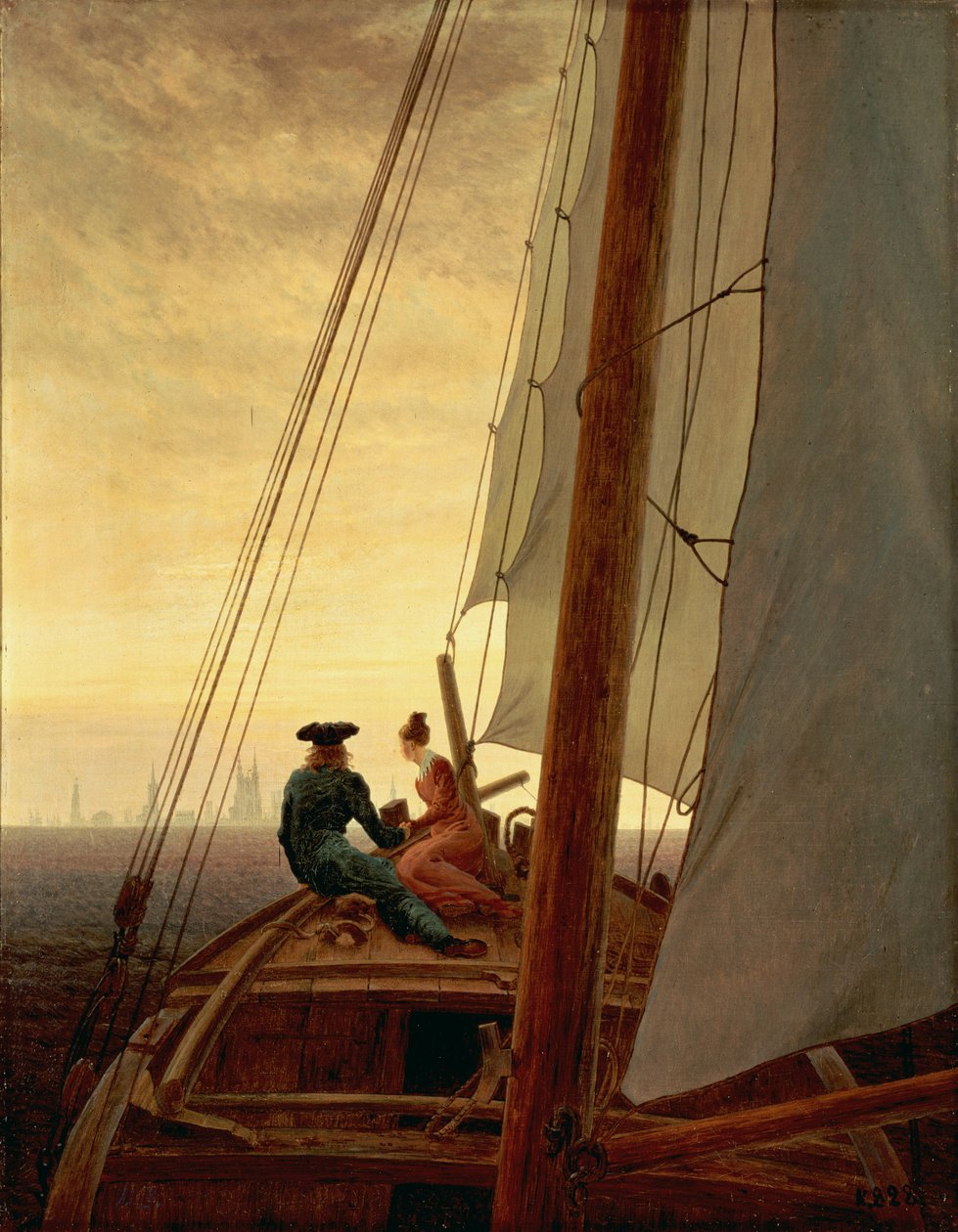 Tyska: Auf dem Segler På ett segelfartyg av Caspar David Friedrich