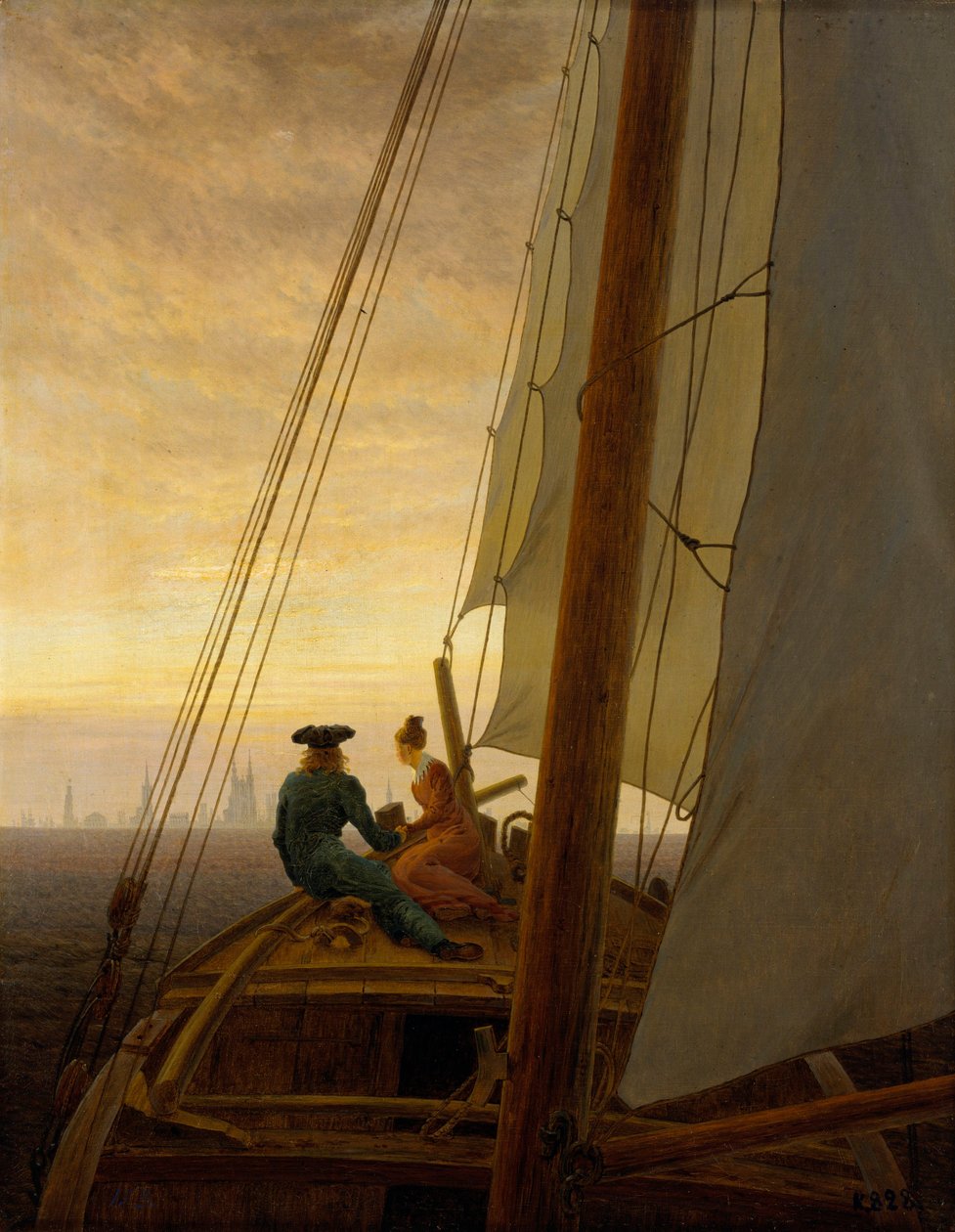 Tyska: Auf dem Segler På ett segelfartyg av Caspar David Friedrich
