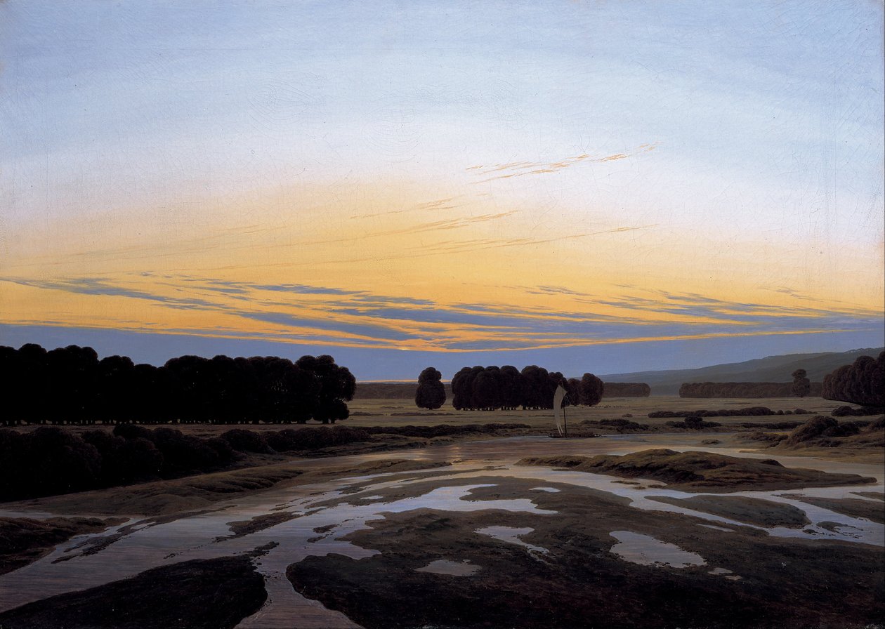 Tyska: Das Große Gehege nära Dresden Den stora inhägnaden av Caspar David Friedrich