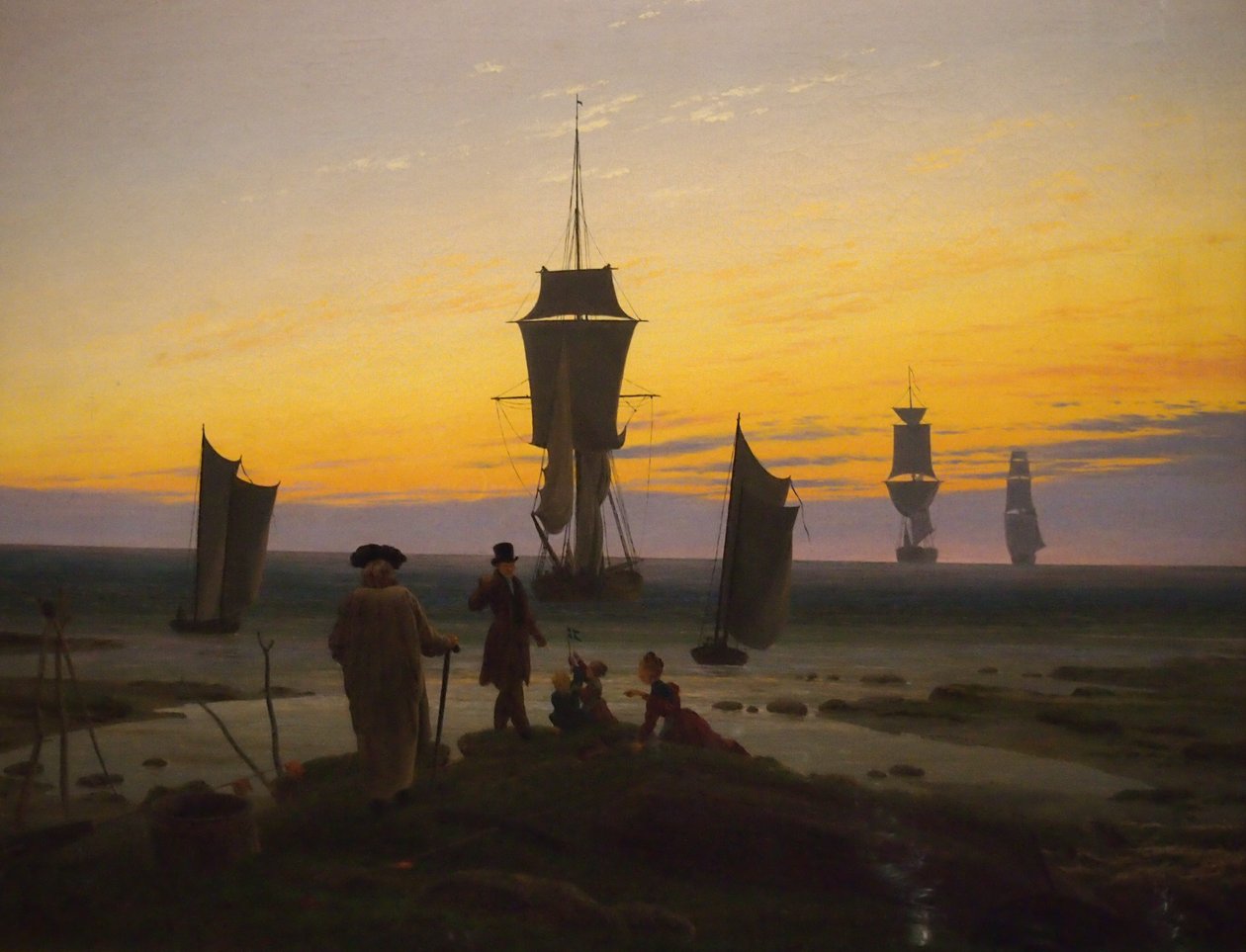 Tyska: Die Lebensstufen (Strandbild, Strandszene in Wiek) Livsstadierna (strandbild, strandscen i Wiek) av Caspar David Friedrich