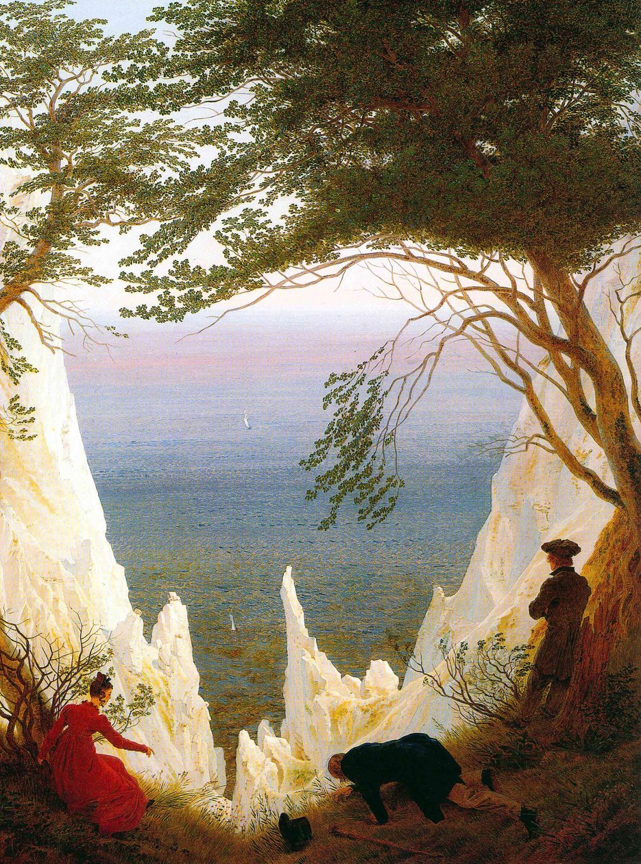 Tyska: Kreidefelsen auf Rügen Kritklippor vid Rügen av Caspar David Friedrich