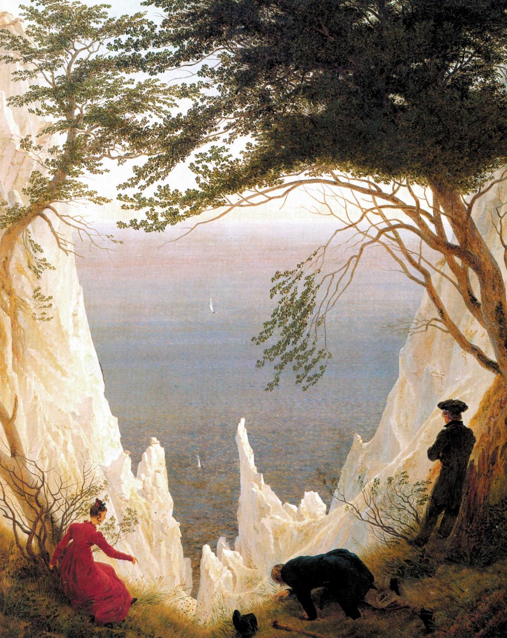 Tyska: Kreidefelsen auf Rügen Kritklippor vid Rügen av Caspar David Friedrich