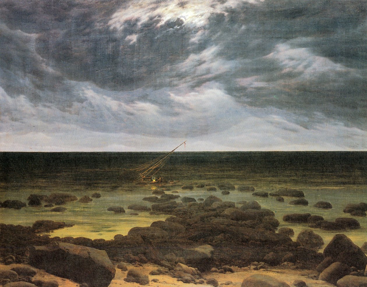 Tyska: Seashore by Moonlight Seashore by Moonlight av Caspar David Friedrich