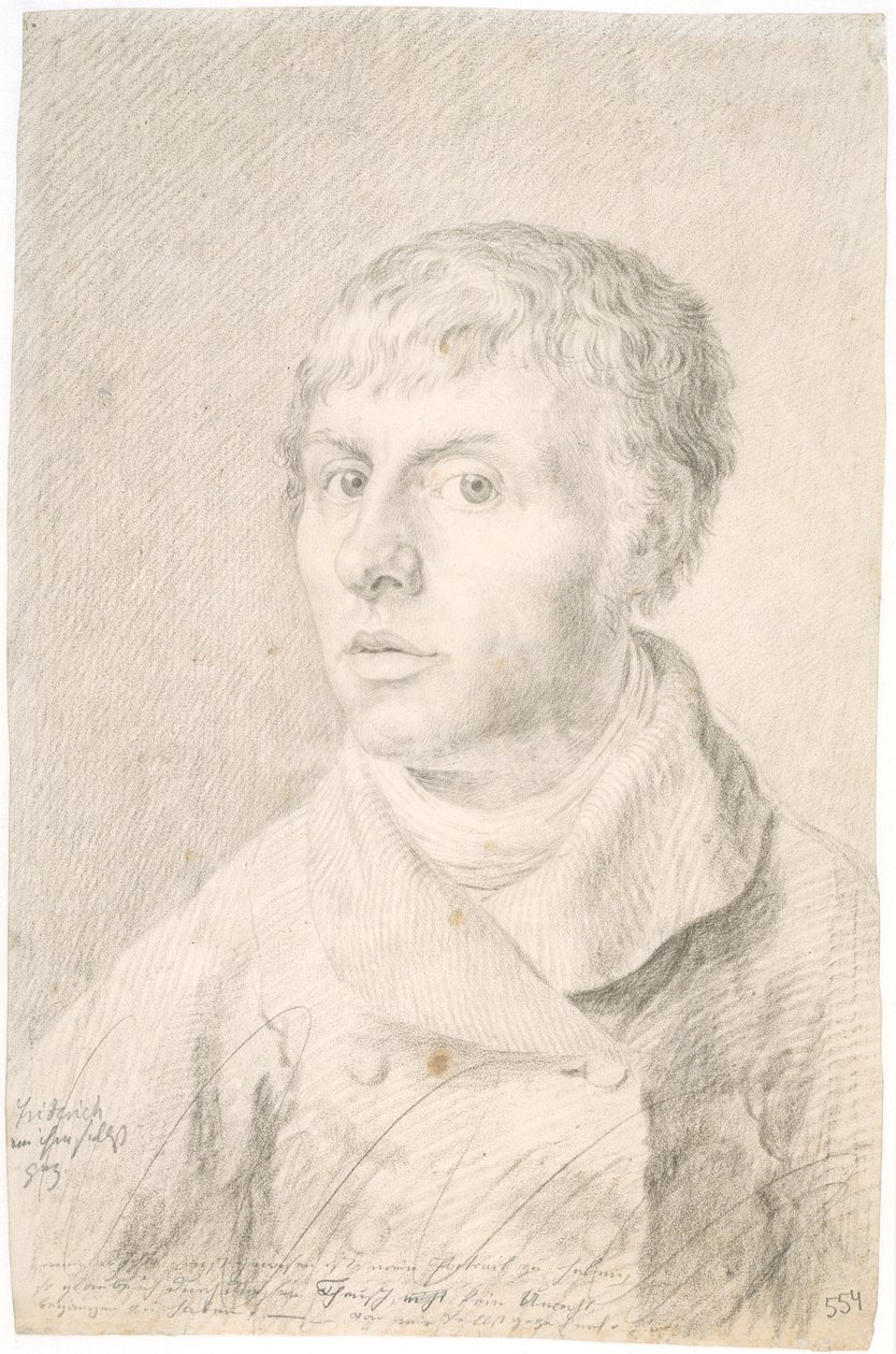 Tyska: Selbstbildnis Självporträtt av Caspar David Friedrich