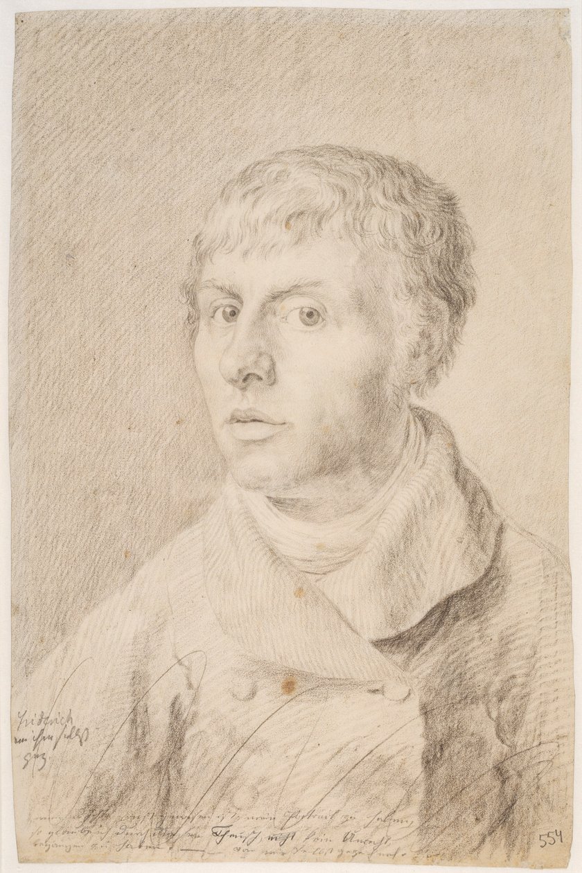Tyska: Selbstbildnis Självporträtt av Caspar David Friedrich
