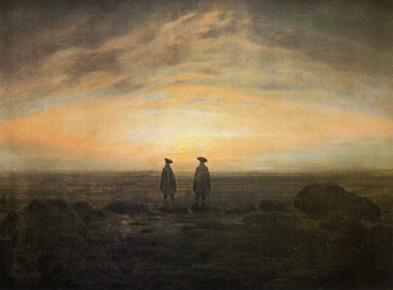 Tyska: Zwei Männer am Meer Två män vid havet av Caspar David Friedrich