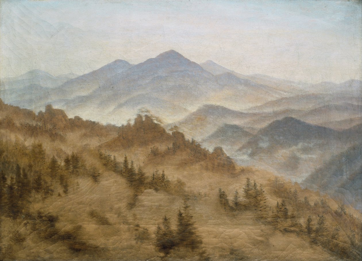 Landskap med Rosenberg i de böhmiska bergen av Caspar David Friedrich