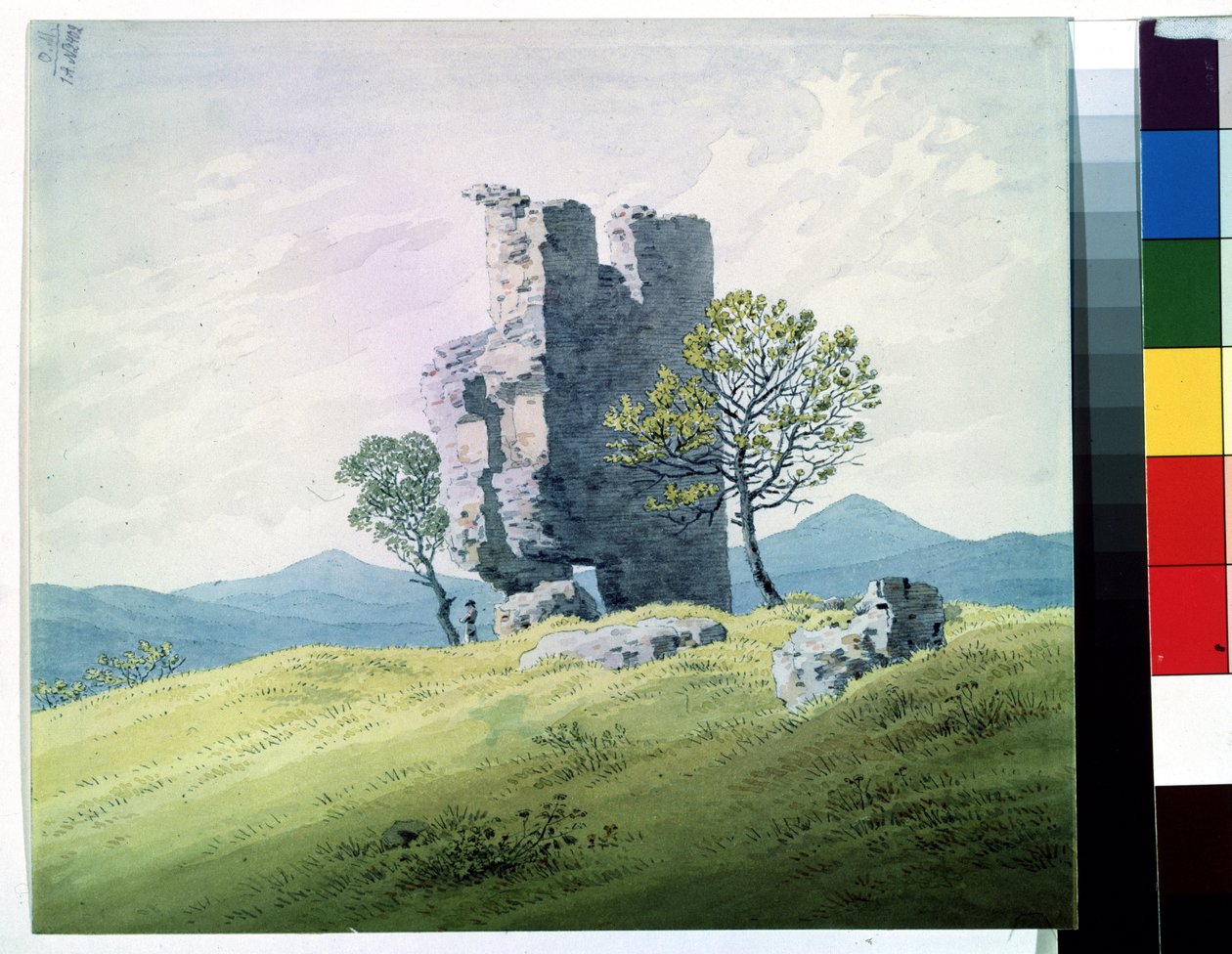 ""Ruinerna av Teplices slott i Tjeckien"" (Slottet i Teplitz) Akvarell av Caspar David Friedrich (1774-1840) Pushkin-museet från 1800-talet, Moskva av Caspar David Friedrich