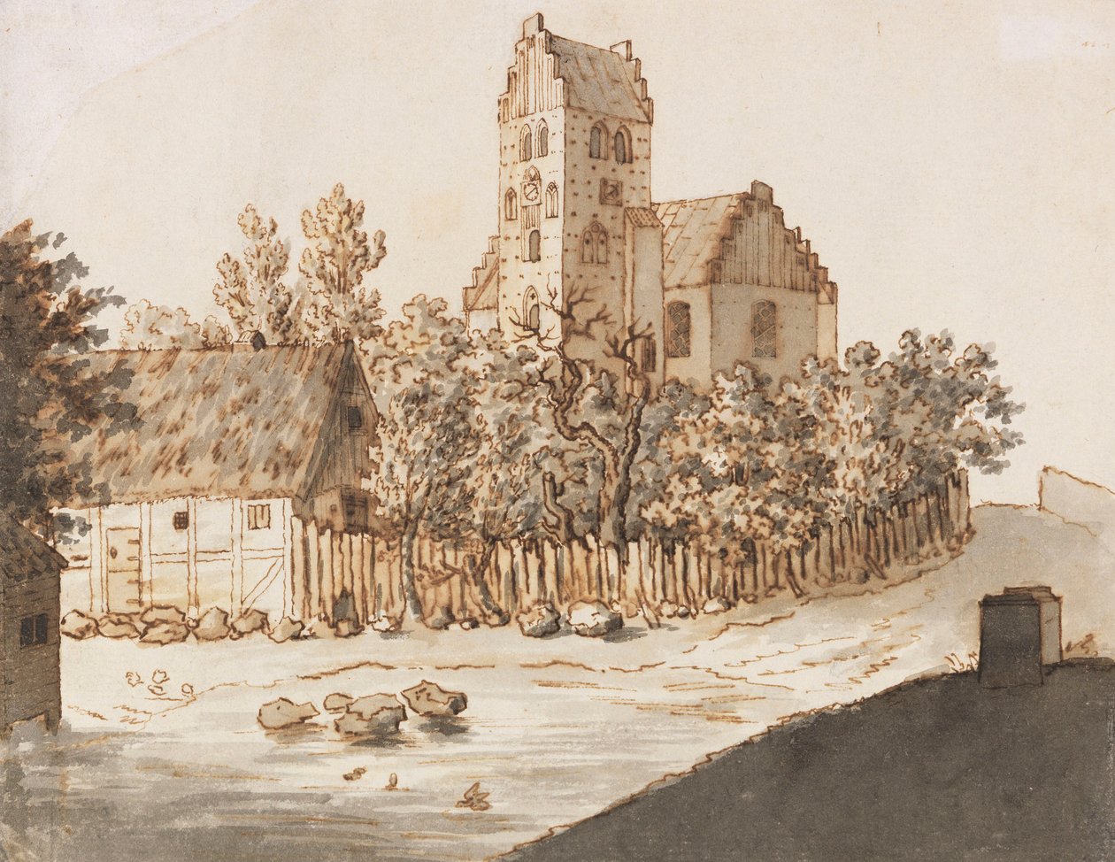 Lyngby kyrka av Caspar David Friedrich