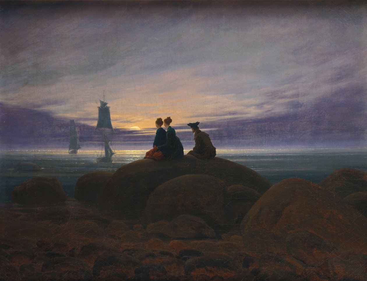 Månuppgång över havet av Caspar David Friedrich