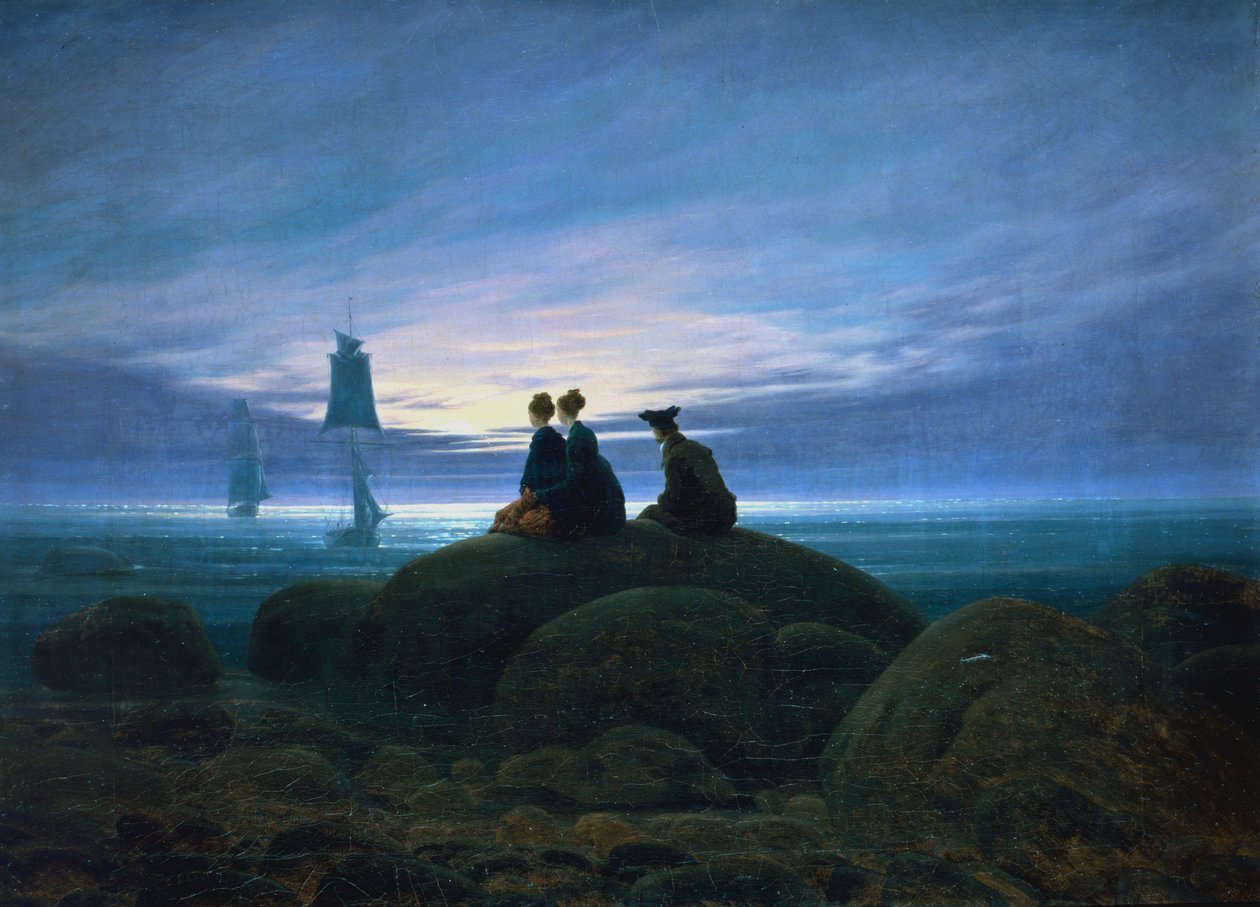 "Månuppgång över havet", 1774 av Caspar David Friedrich