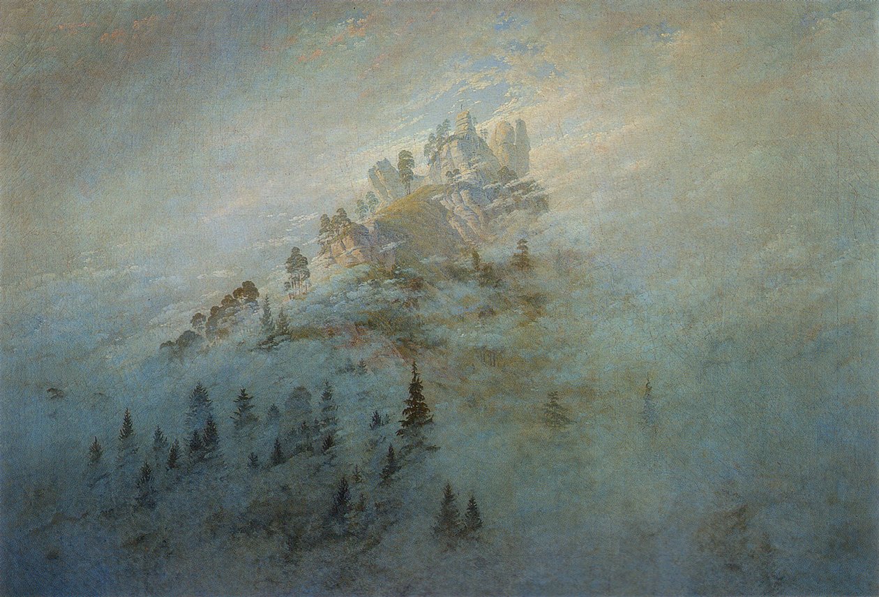 Morgondimma i bergen, 1808 av Caspar David Friedrich