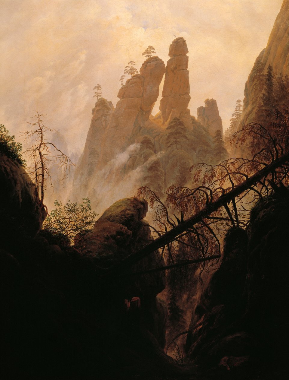 Rocky Ravine, av Caspar David Friedrich (1774-1840). av Caspar David Friedrich