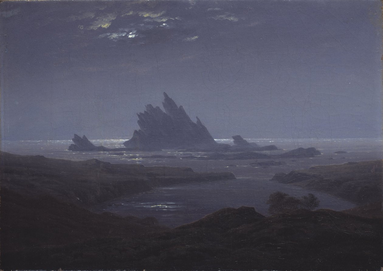 Rocky Reef på havsstranden, ca. 1824 av Caspar David Friedrich