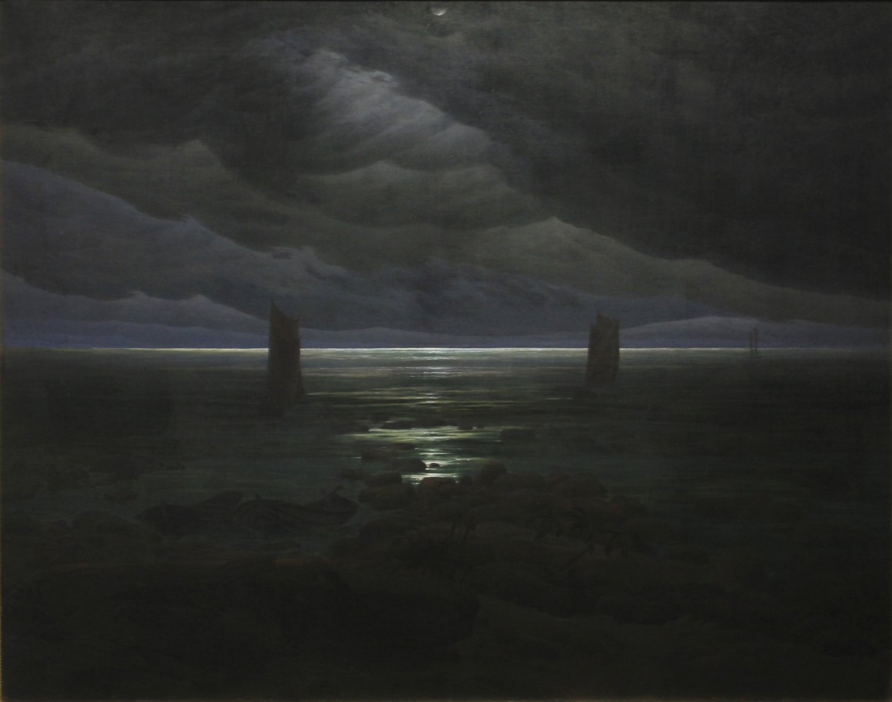 Havsstrand i månsken av Caspar David Friedrich