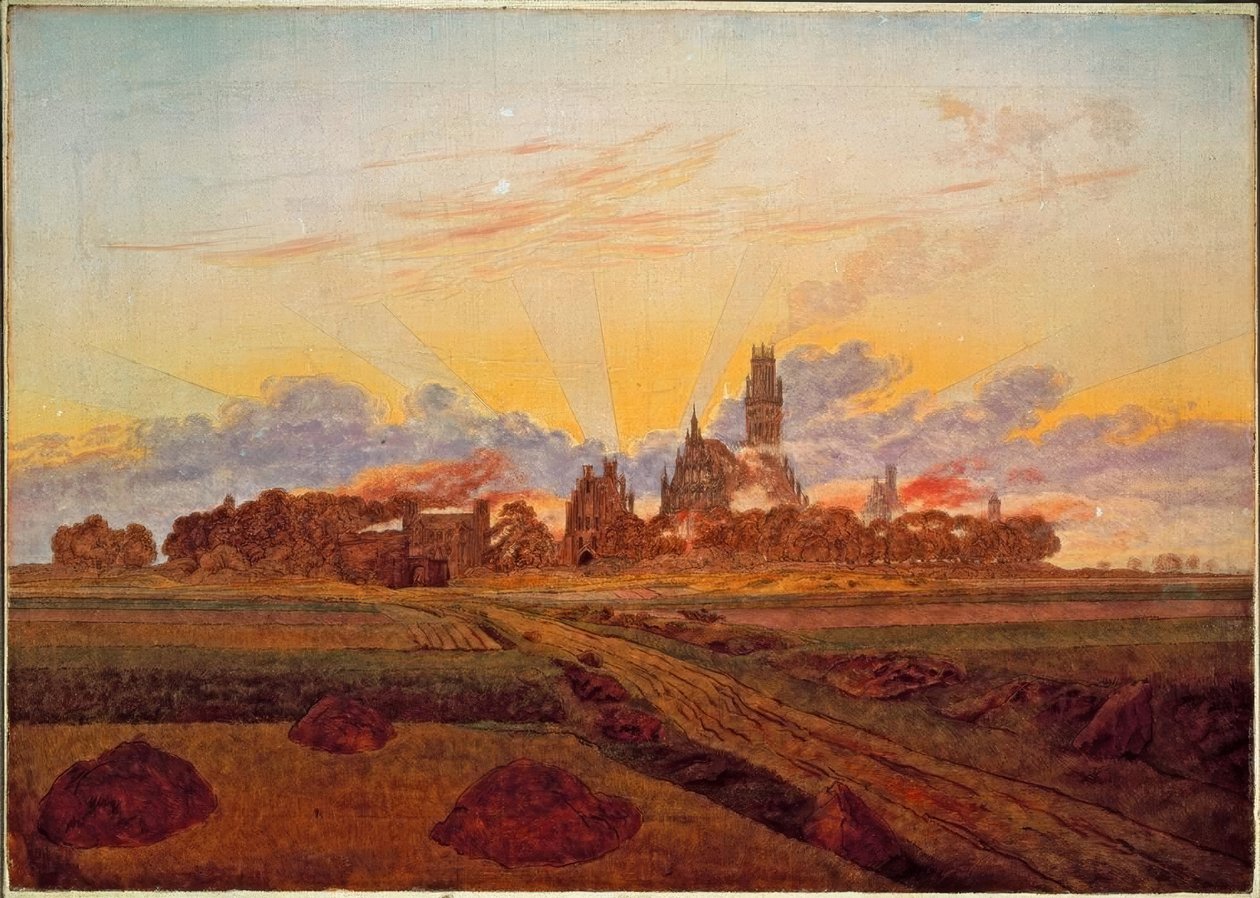 Soluppgång nära Neubrandenburg av Caspar David Friedrich