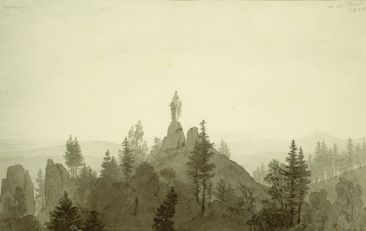 Staty av Madonnan i bergen av Caspar David Friedrich