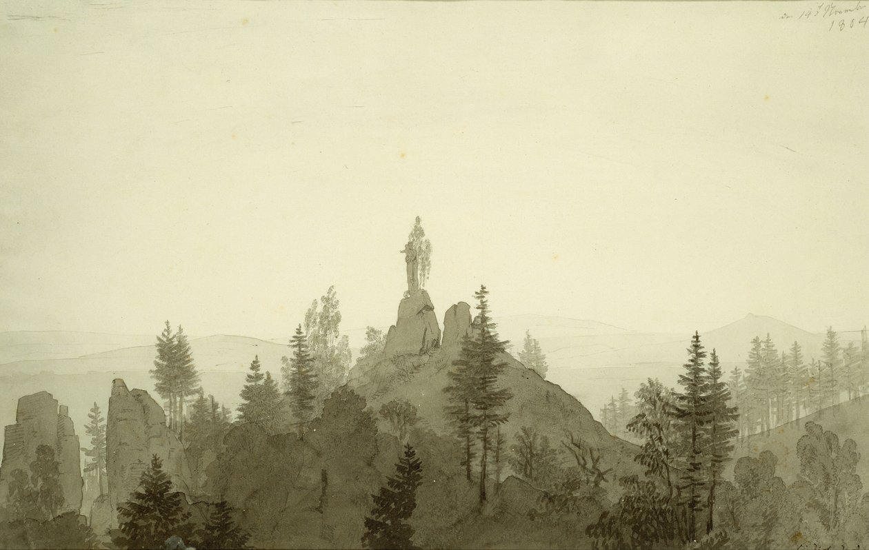 Staty av Madonna i bergen av Caspar David Friedrich
