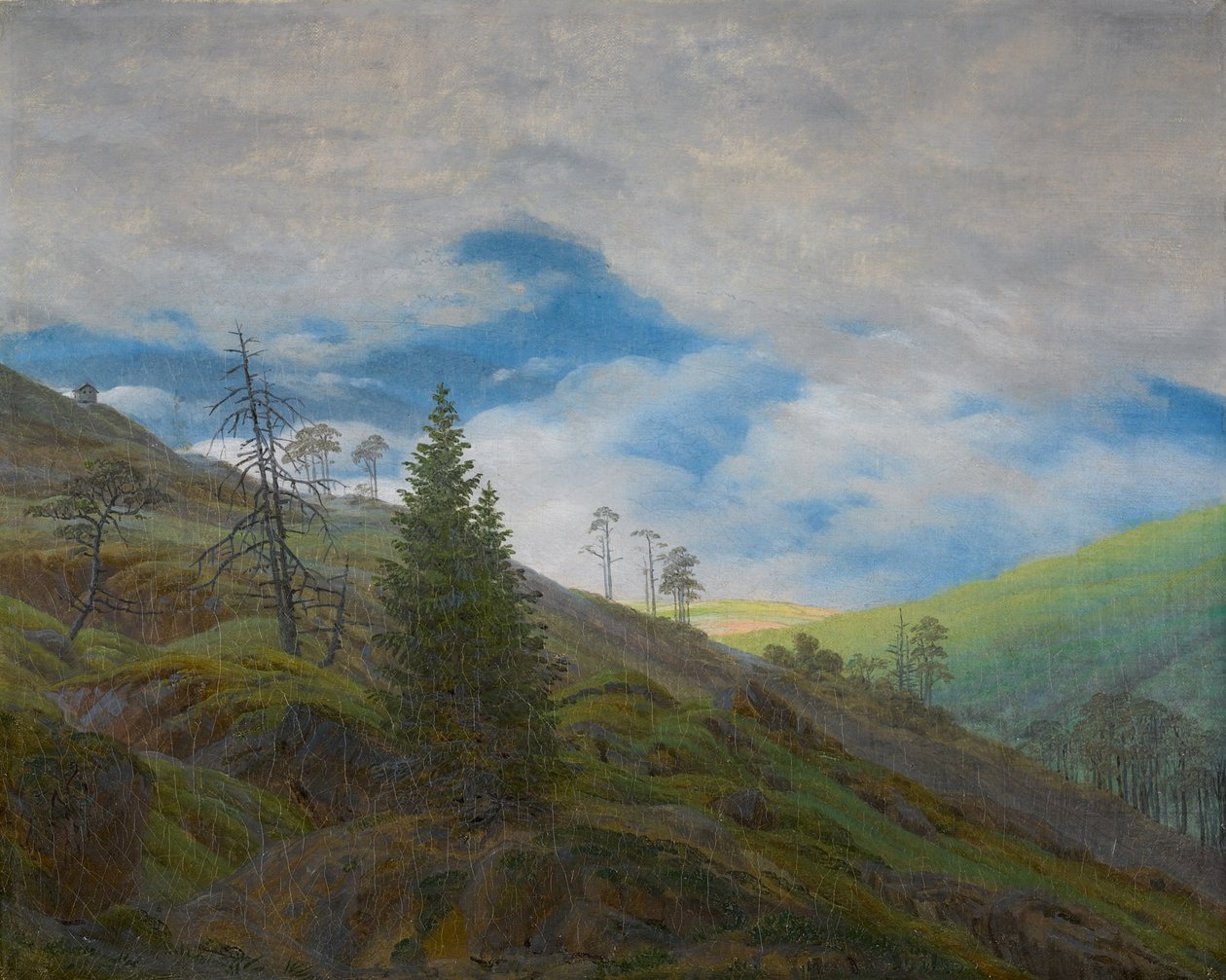 Solnedgång i Jättebergen av Caspar David Friedrich