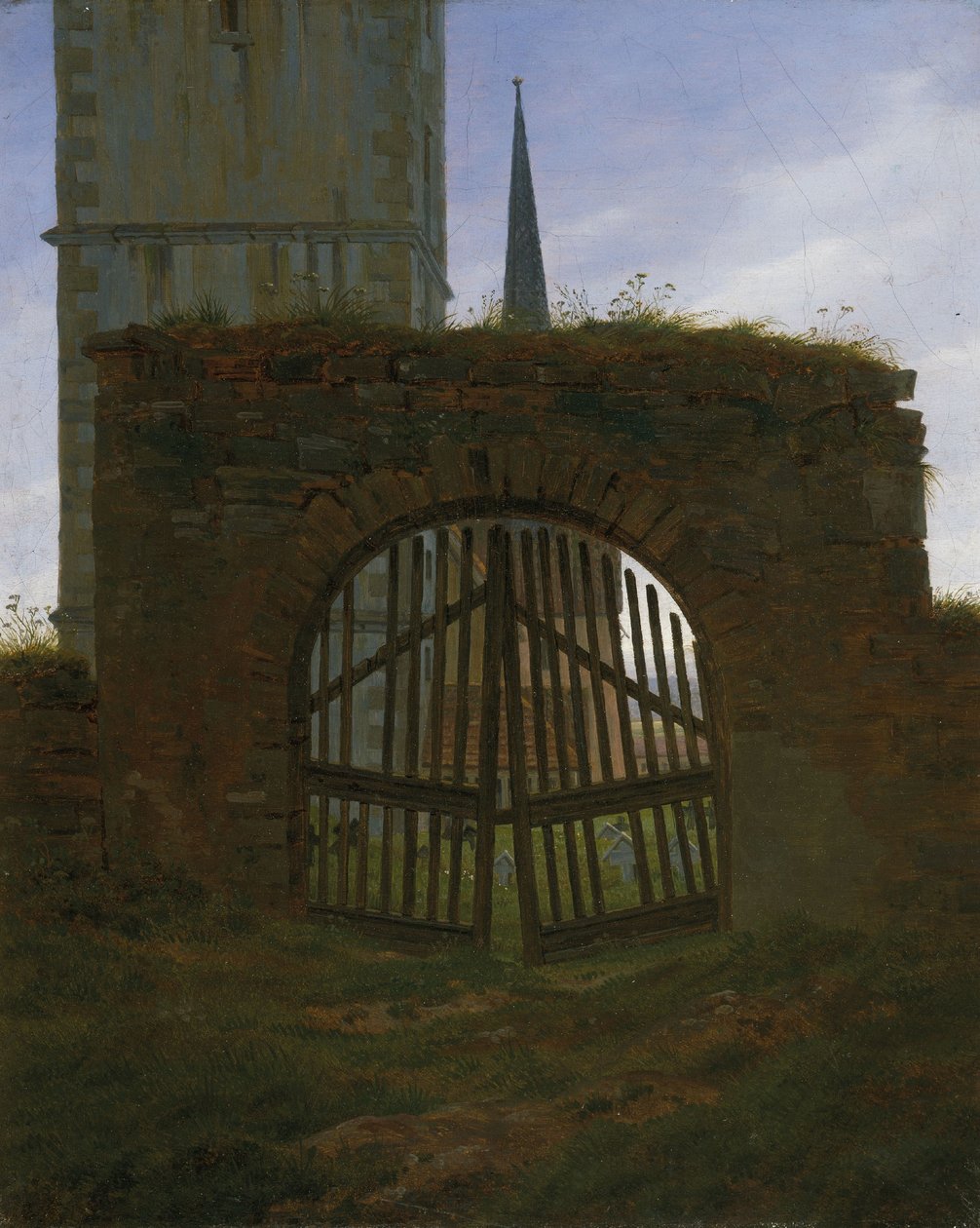Kyrkogårdsporten, ca 1825-30 (olja på duk) av Caspar David Friedrich
