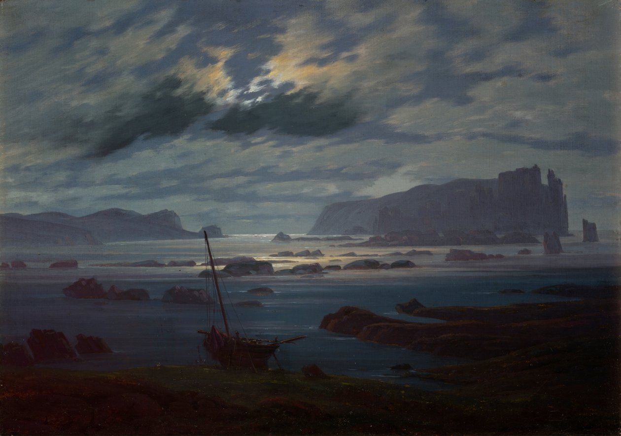 Nordsjön i månsken, 1823-24 av Caspar David Friedrich