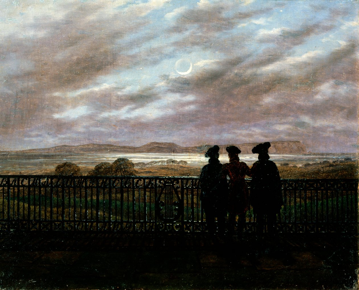 Poeterna V.A. Zhukovsky, S.I. Turgenev och A.I. Turgenev, slutet av 1820-talet av Caspar David Friedrich