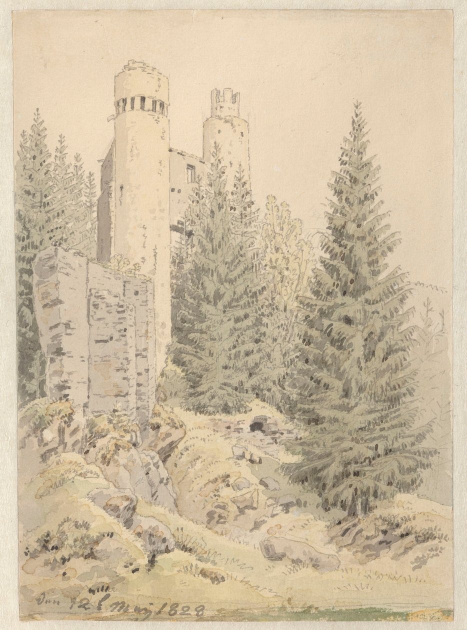 Kostnadsöversikten för The Ruin i Bilina av Caspar David Friedrich