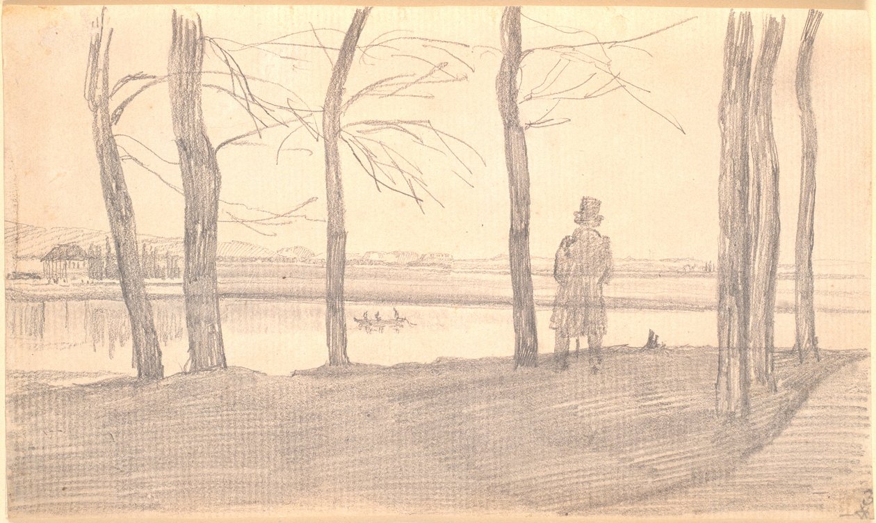 Utsikt över Elbe. Till vänster ett lantställe av Caspar David Friedrich