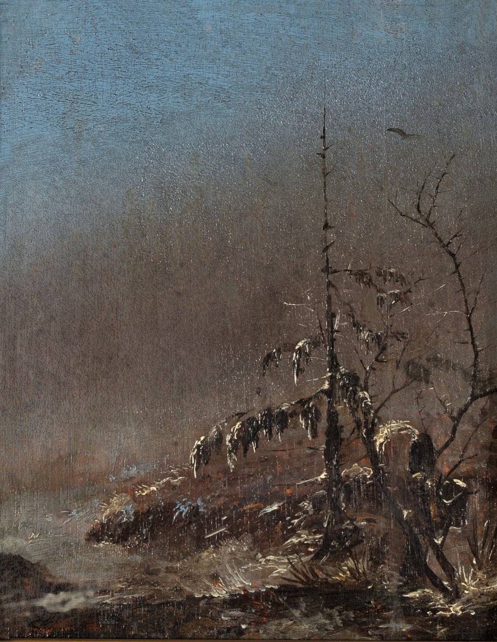 Ett snötäckt litet träd av Caspar David Friedrich