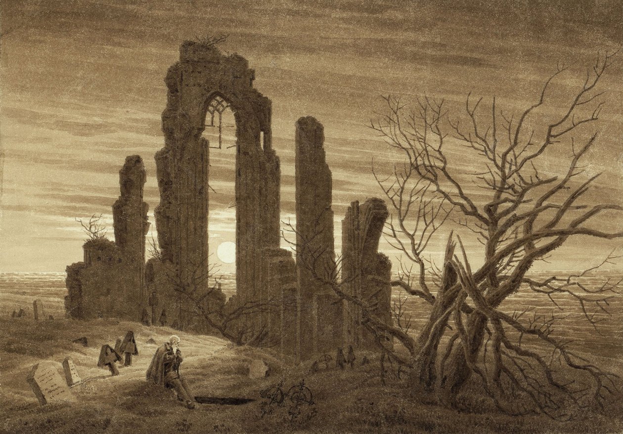 Vinter - Natt - Ålderdom och död från tiden på dygnet och åldrarna för människans cykel, 1803 av Caspar David Friedrich