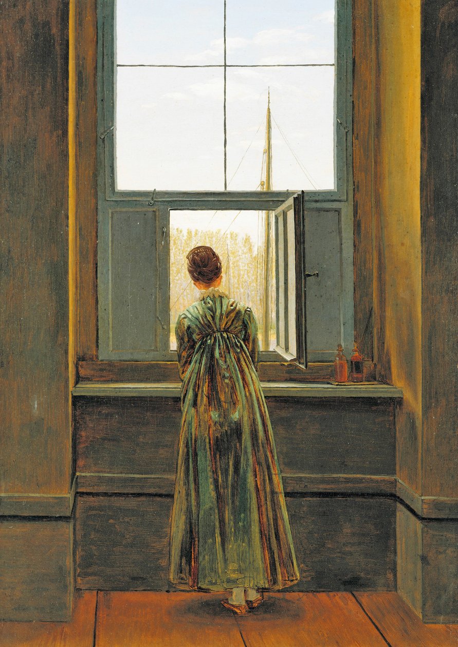 Kvinna vid ett fönster av Caspar David Friedrich