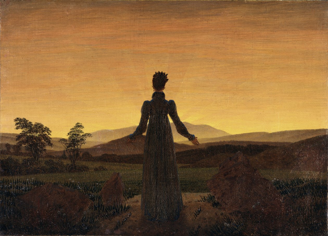 Kvinna före den uppgående solen, ca 1818 av Caspar David Friedrich
