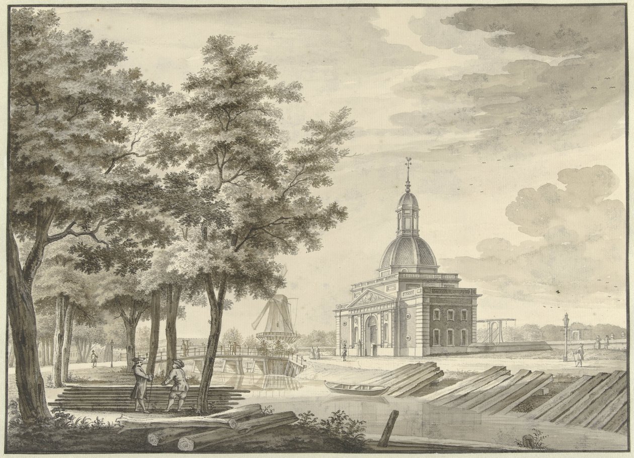 Utsikt över den nybyggda Muiderpoort, 1771 av Caspar Jacobsz. Philips