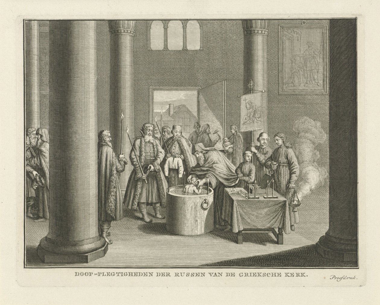 Dopet i Ryssland, mitten av 1700-talet av Caspar Jacobsz. Philips