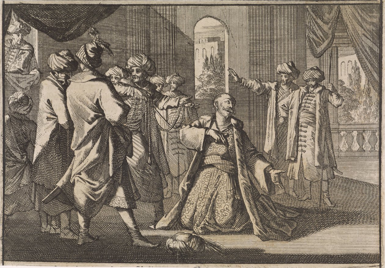 Emir Fakardin ber sultan Murat IV om sitt liv, 1633 av Caspar Luyken (attributed to)