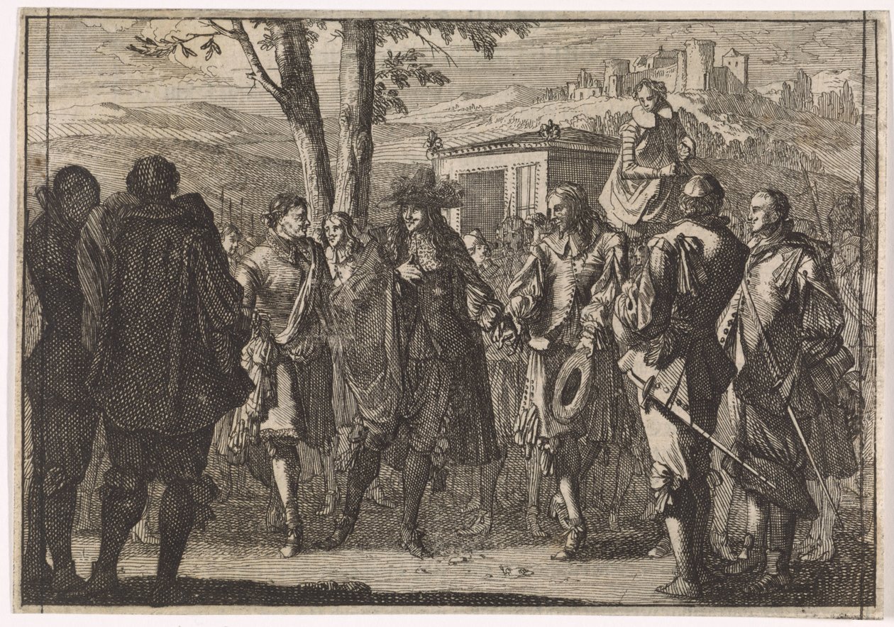 Kung Karl I av England tillfångatogs av de engelska soldaterna, 1647 av Caspar Luyken (attributed to)